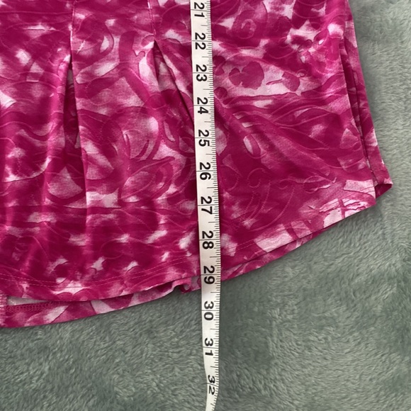 Sami & Jo Pink ad white printed tunic top with ruffle detail 3/4 sleeve v neck - Picture 9 of 13